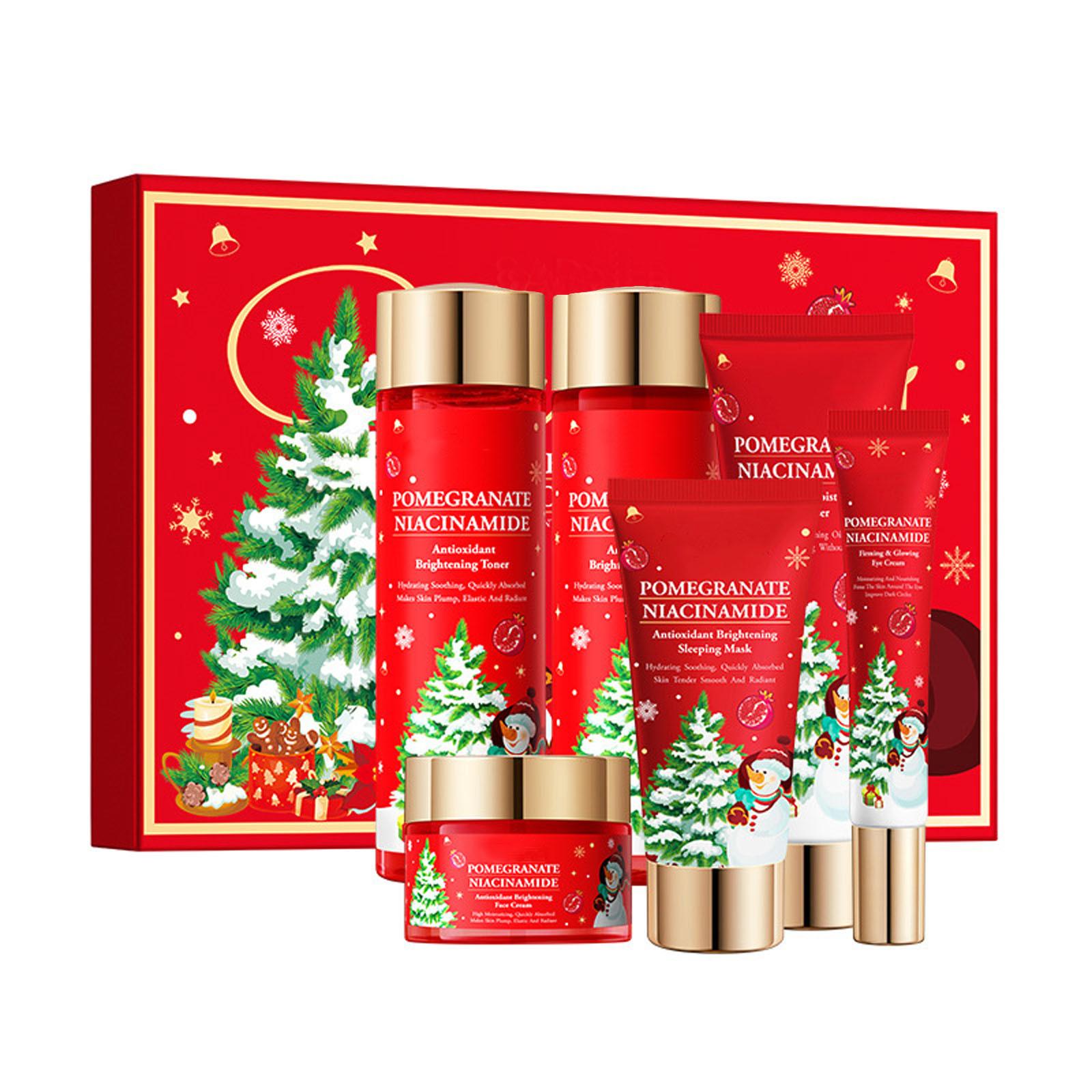 

Праздничный рождественский подарочный набор Увлажняющий питательный лосьон Увлажняющий тоник Успокаивающая ночная маска Мягкое средство для умывания Омолаживающий крем для глаз Ric One Size