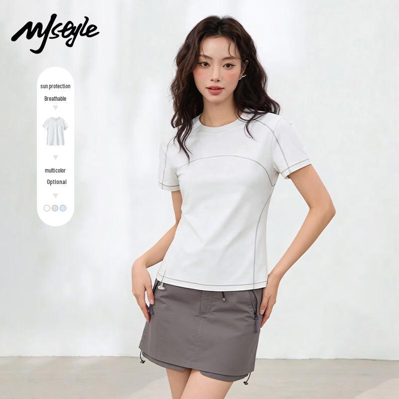 MJ STYLE Women s Colorblock Short-Sleeve T-Shirt L