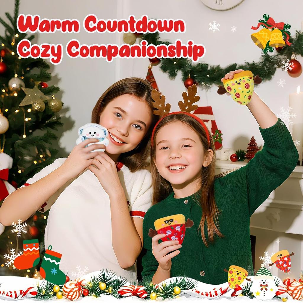 Advent Calendar 2025 Kids, Mini Plush Advent Calendar with 25 PCS Cute Emotional Plushies, Christmas Stocking Stuffers & Holiday Gifts for Kids, Teen