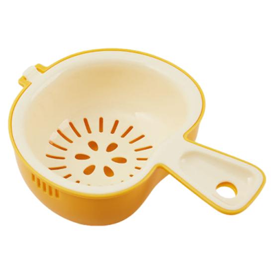 

Drain Basket Double Layer with Locking Design Structure Strainer Easy Draining Compact Fruit Strainer for Blueberries Grapes Cherry Tomatoes жёлтый