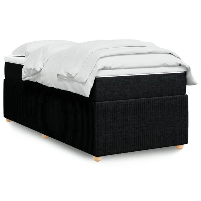 VidaXL Sommier à lattes de lit avec matelas Noir 100x200 cm Tissu 3285548