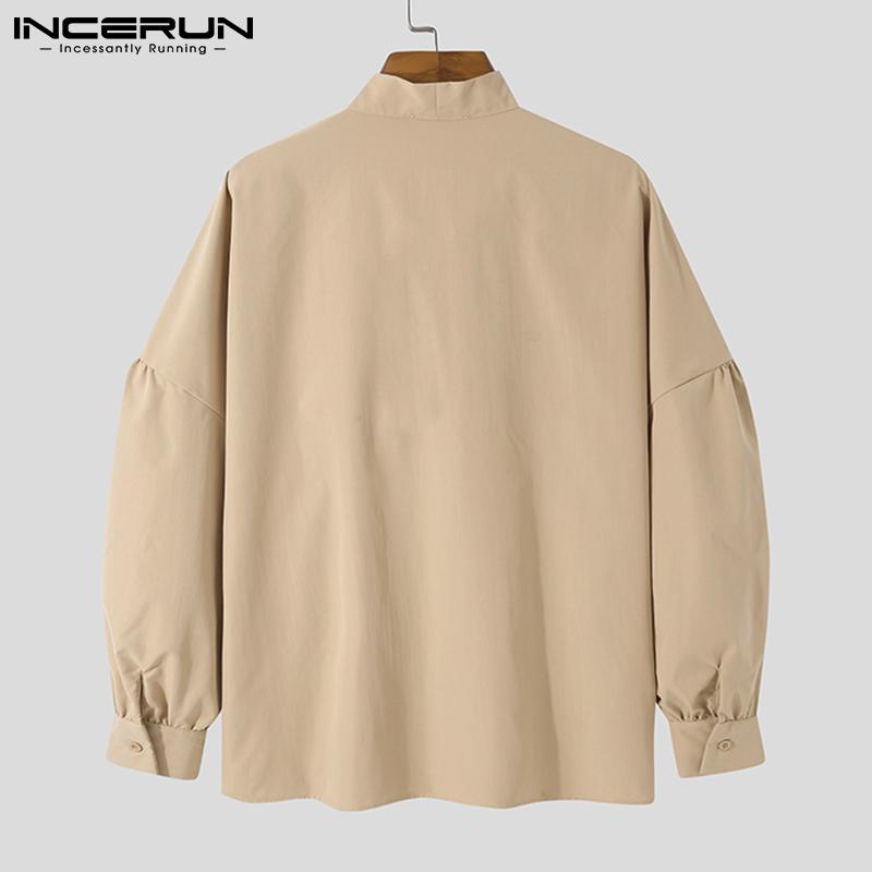 INCERUN Herren Frühling Krawatten Casual Loose Shirts Übergröße