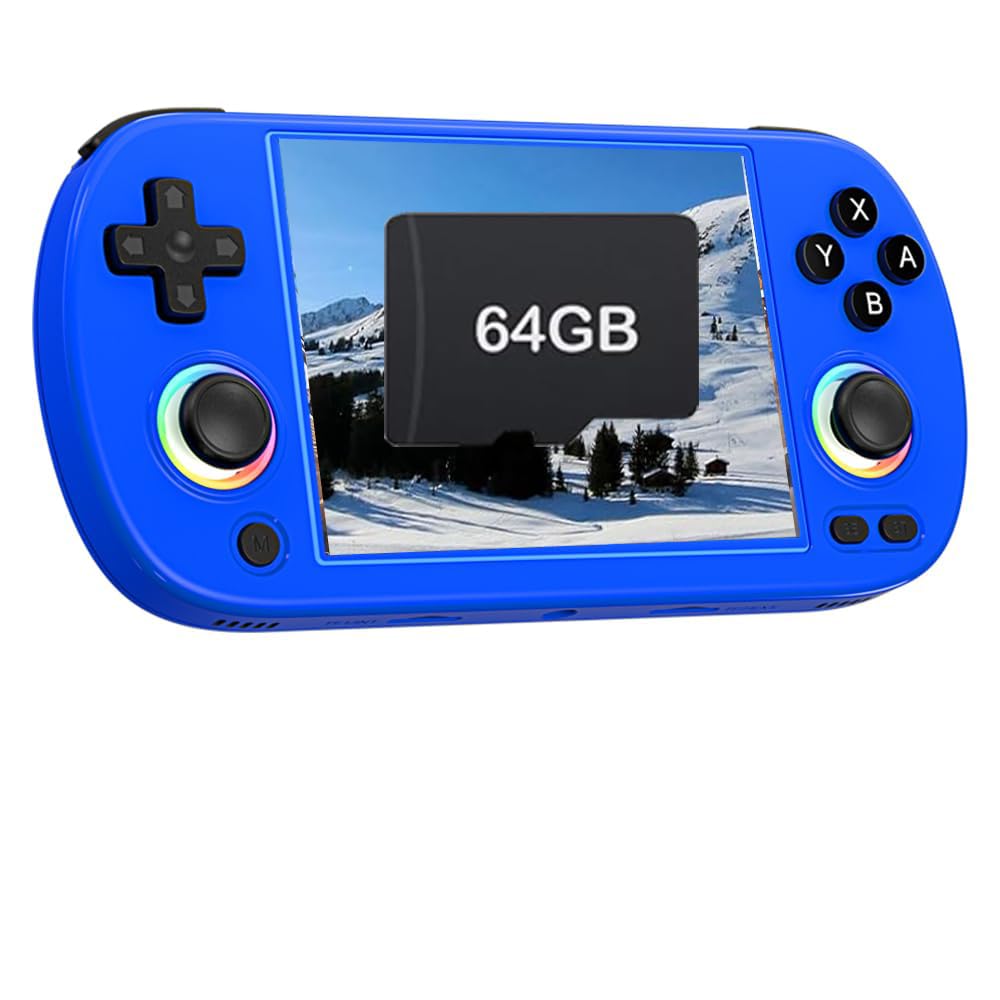 

Anbernic RG40XX H Whatsko Portable Game Console with Linux 64GB IPS RGB and Blue Lighting Ultra-Slim System, RAM, 4.0-inch Screen, WiFi, Bluetooth, синій