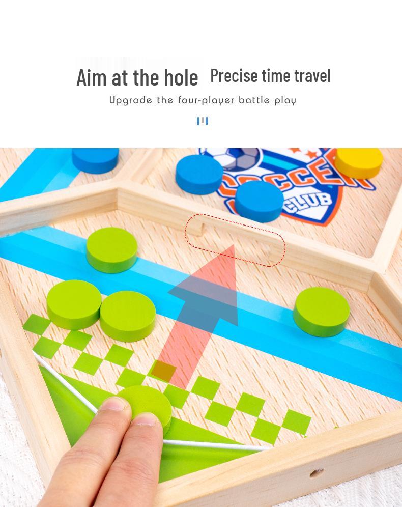 Holz 2-Spieler Bumper Schach & Ludo Interaktives Tischspiel für Eltern und Kinder