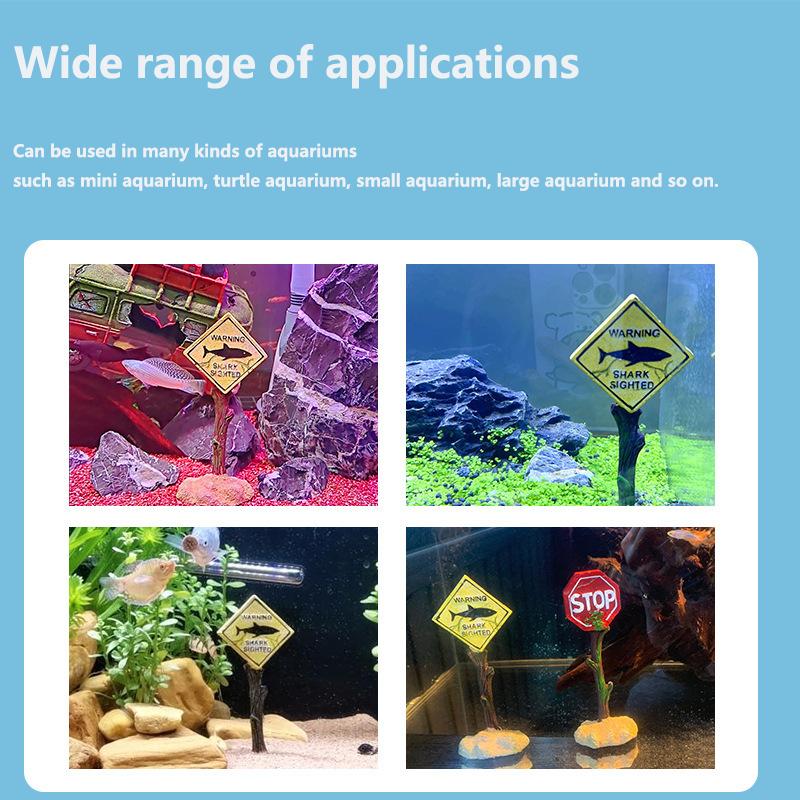 1Pcs Creative Resin Warning Signs Fish Tank Decoration Aquarium Signs Crafts Aquarium Aquascape Decoration