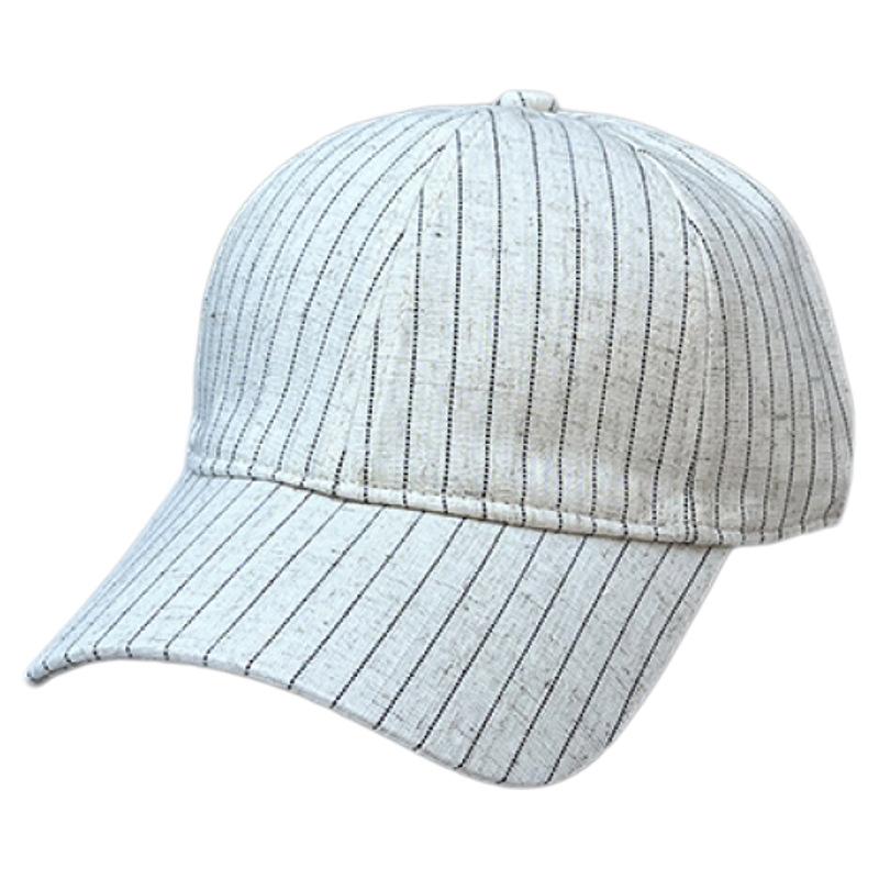 Ins Style Simple And Versatile Soft Top Linen Striped Baseball Cap Women'S Trend Sunshade Sunscreen Cap