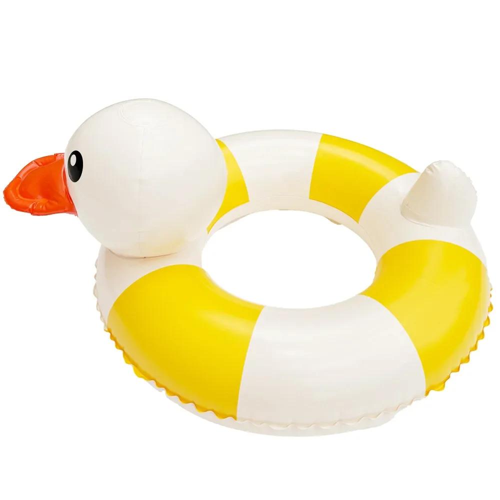 Striped Duck Baby Inflatable Toys PVC Cartoon Thickened Swimming Ring Summer Pool Beach Inflatable Floating Water Toys