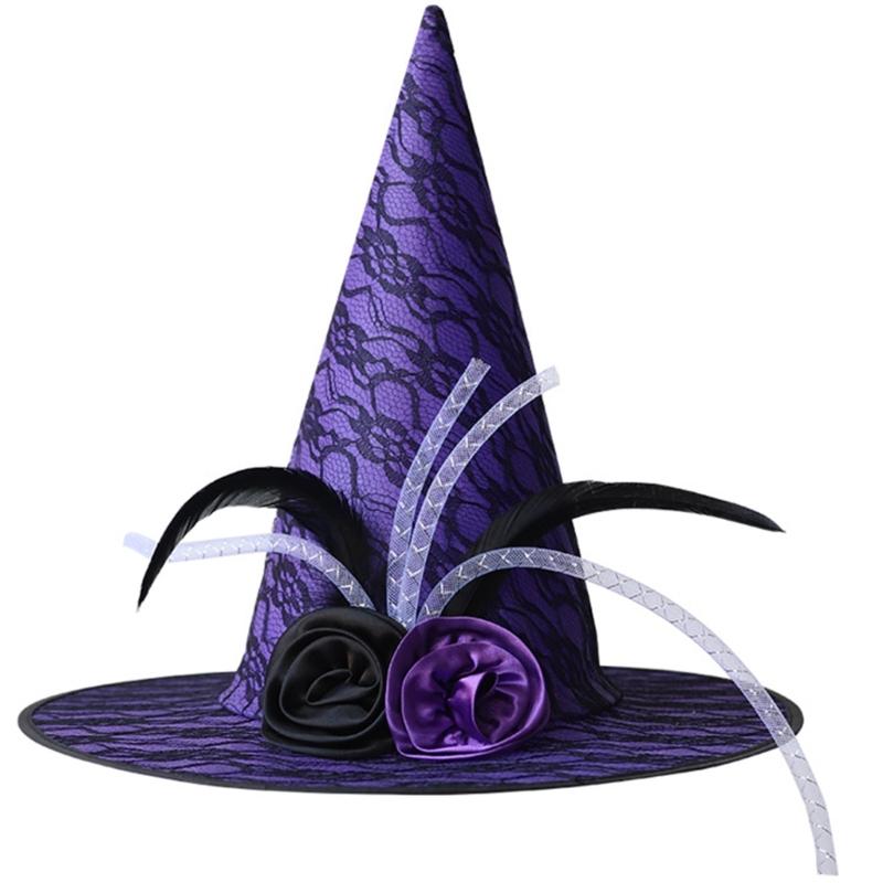 Halloween Hexenhut für Kinder Erwachsene Halloween Party Cosplay Kostüm Requisiten Gruseliger Zaubererhut für Halloween Party