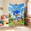 Blanket for Living Room Car Camping Dormitory Cute Cartoon Sonic Soft and Warm Throw Blanket Cartoon Flannel Blanket comfortable