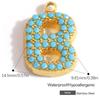 Capital A-Z Initial Letter Pendants Pave Blue Synthetic Stone Minimalist Jewelry Charm for DIY Craft Accessory