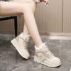 Women's Shoes 2025 Winter New Velvet Cotton Shoes Warm Student Board Shoes Inner Height Increase Muffin Shoes Casual