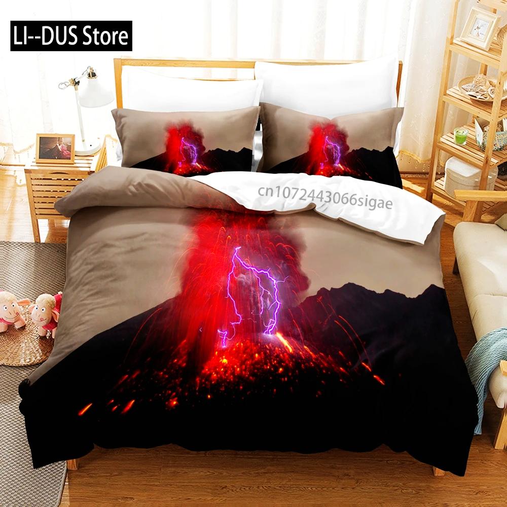 

Comforter Volcanic Bedding Set Single Twin Full Queen King Size Desert Bed Set Aldult Kid Bedroom Duvet Sets 3D Print Men Women Gift Comforter (quilt)-EU Single(135*200cm)3pcs
