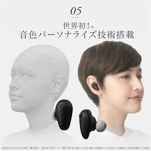 final TONALITE Bluetooth Wireless Earphones, Noise Cancelling, Multi-Point, Black, with DTAS Personalization Technology