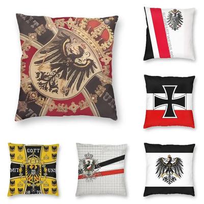 Deutscher Adler und Eisernes Kreuz von Preußen Kissenbezug Heimdeko Königreich Preußen Flagge Emblem Kissenbezug Dekokissen für Auto