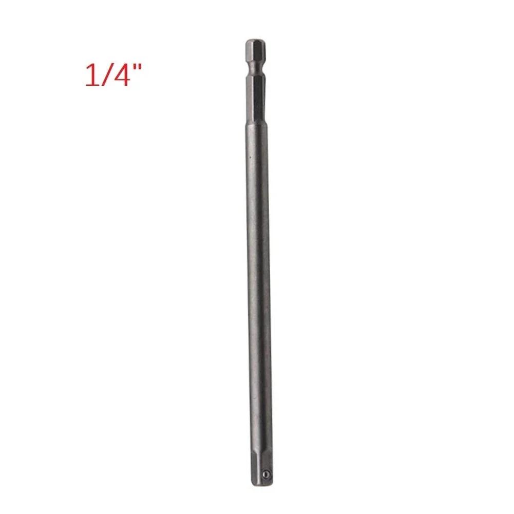 1 Pc Impact Socket Adapter 200/150mm Hex Shank To 1/4 3/8 1/2inch Head Extension Drill Bit Bar For Power Drill Tool Accessories