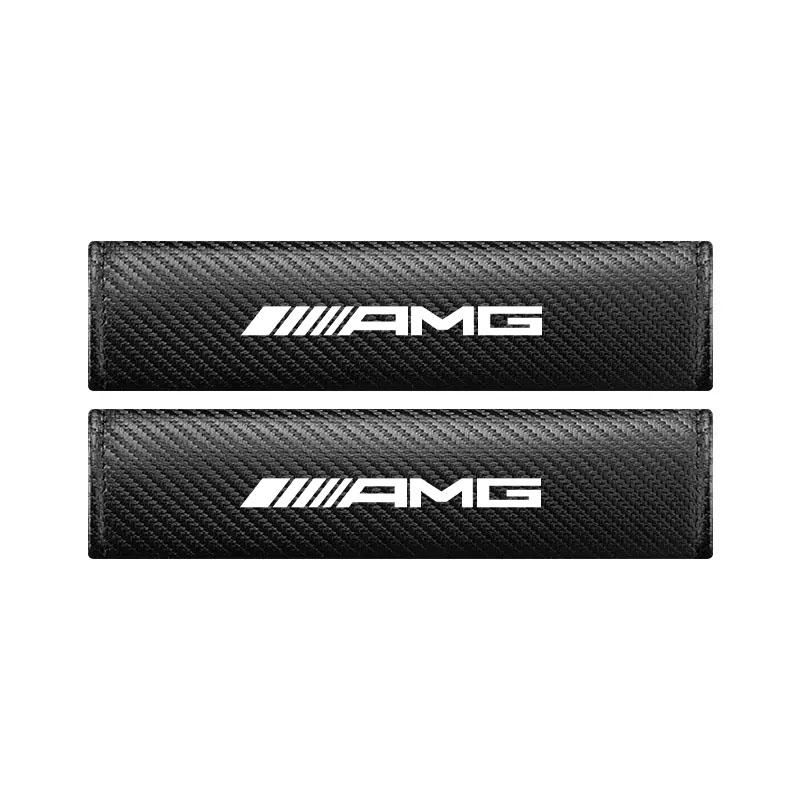 

2Pcs Carbon Fiber Seat Belt Shoulder Cover Protection Pads for Mercedes Benz AMG W211 W212 W201 W210 W168 W220 Auto Accessories чёрный