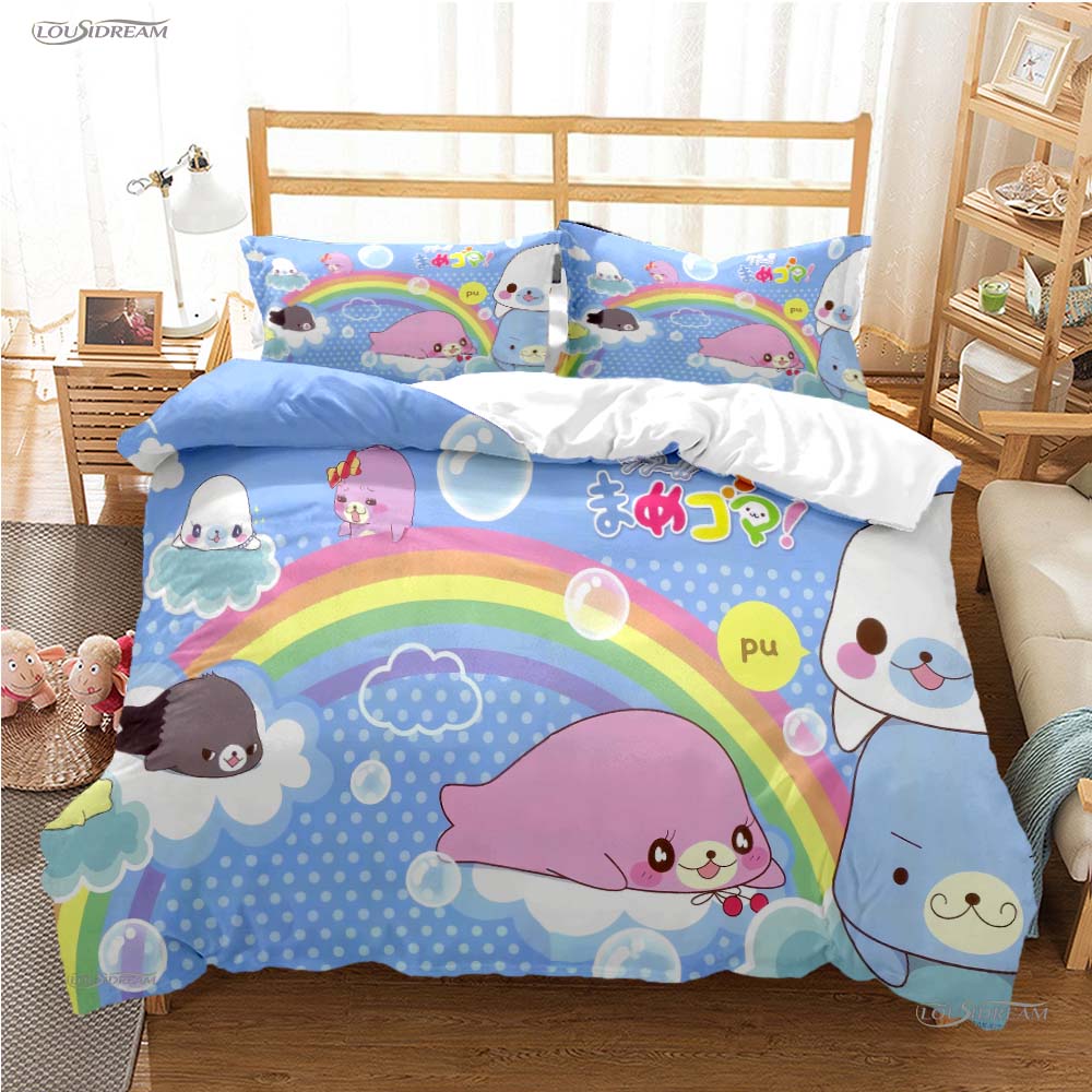 Cute Cartoon M-MAMEGOMA All Season Duvet Cover Kawaii Bedding Set Soft Quilt Cover and Pillowcases Teen Single/Double/Queen/King
