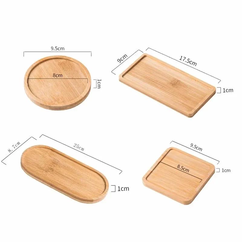 Natural Bamboo Wooden Organizer Tray Oval Rectangular Shape for Bathroom Counter Storage Jewelry and Skincare Display