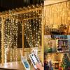 300 LED Curtain String Lights 3x3 M — Warm White, 8 Modes, Indoor and Outdoor