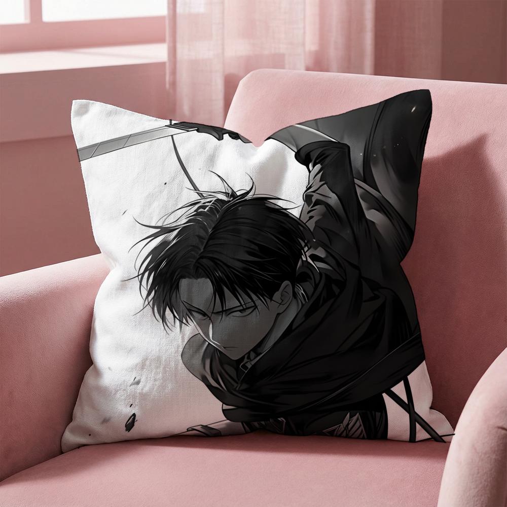 L-Levi A-Ackerman Cushion Cover Multi-Scene Pillow Cover for Home & Car - Reversible, Soft & Durable for Daily Use