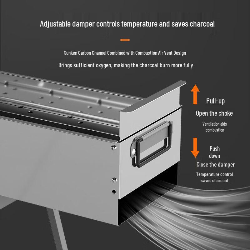 Magnetic Stainless Steel Charcoal Grill