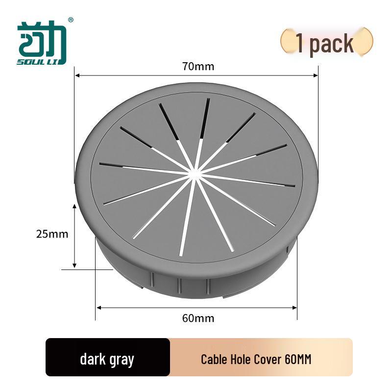 Office Desk Wire Grommet: Decorative Cover for Cable Management (50mm)