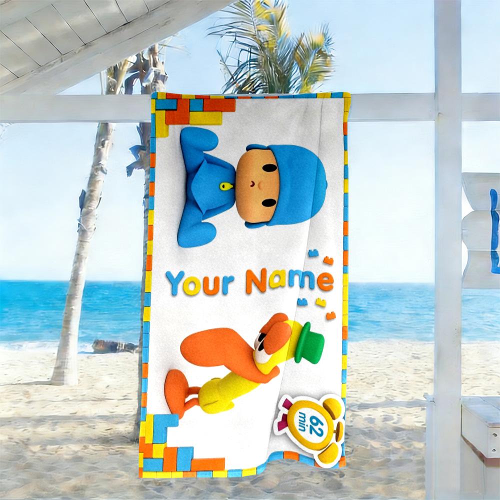 Pocoyo Personalized Name Beach Towel Super Soft Microfiber Quickdry Fabric