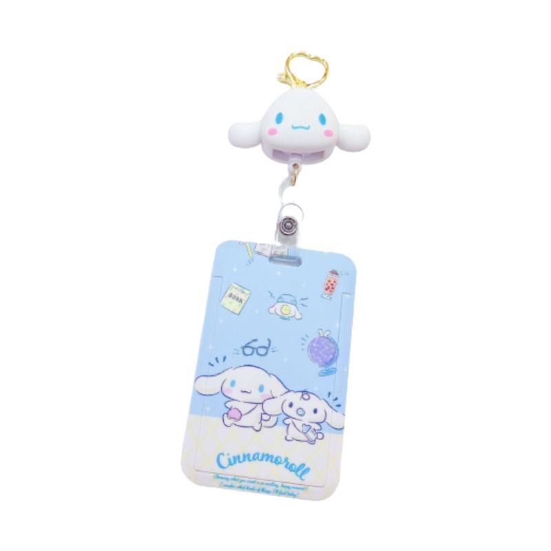 Cute Cartoon Sario Student Card Holder, Creative Retractable Card Sleeve For Public Transit Access Cards, Anti-loss Bag Hook