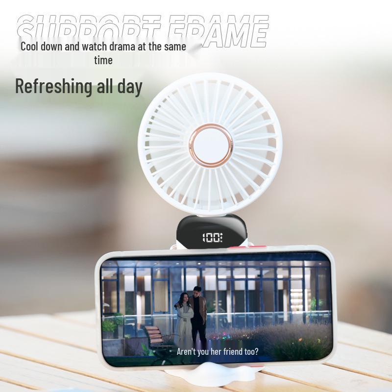 Portable USB Rechargeable Mini Fan with Digital Display and Aromatherapy