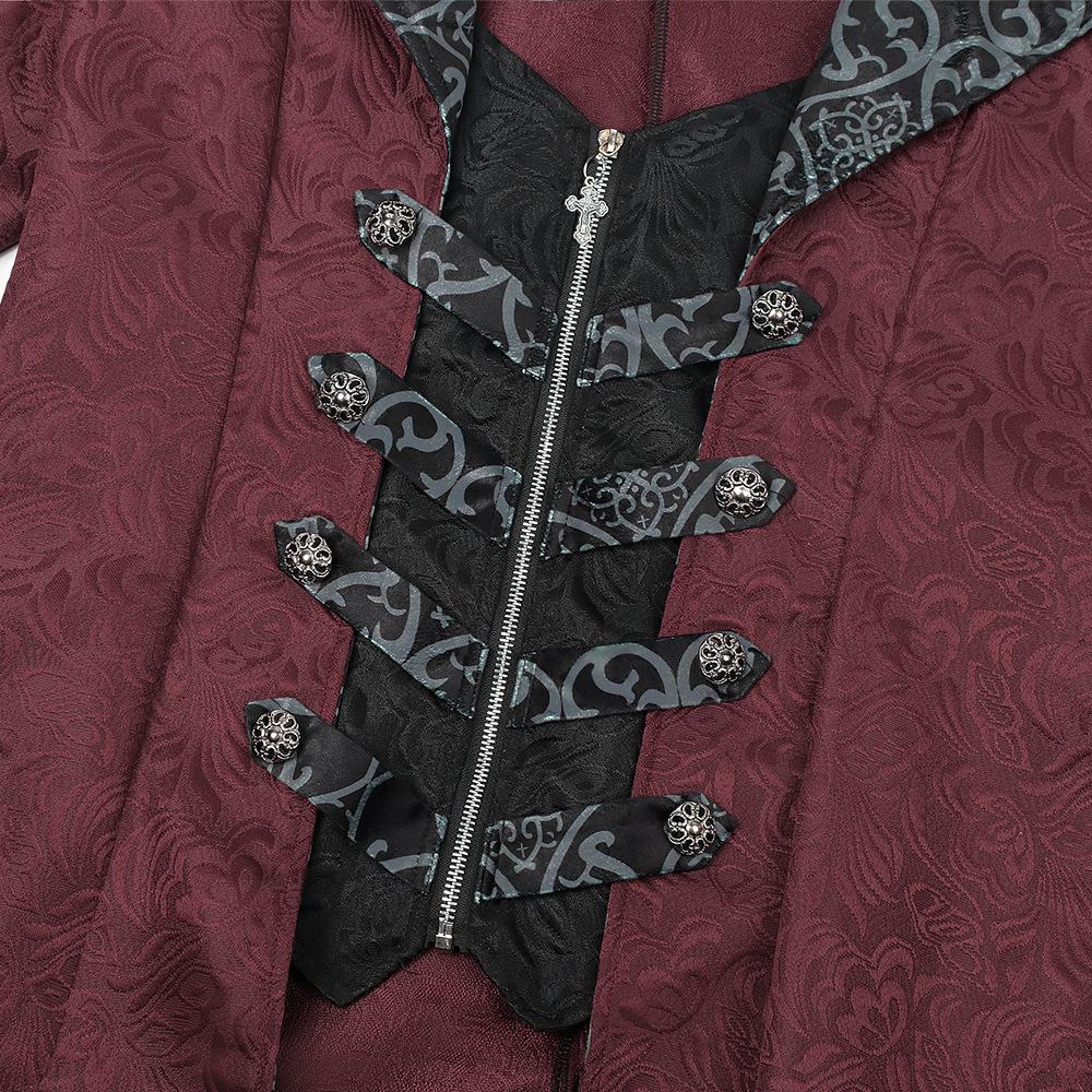 European & American Gothic Medieval Halloween Coat – Men's Retro Dark Pattern Jacket