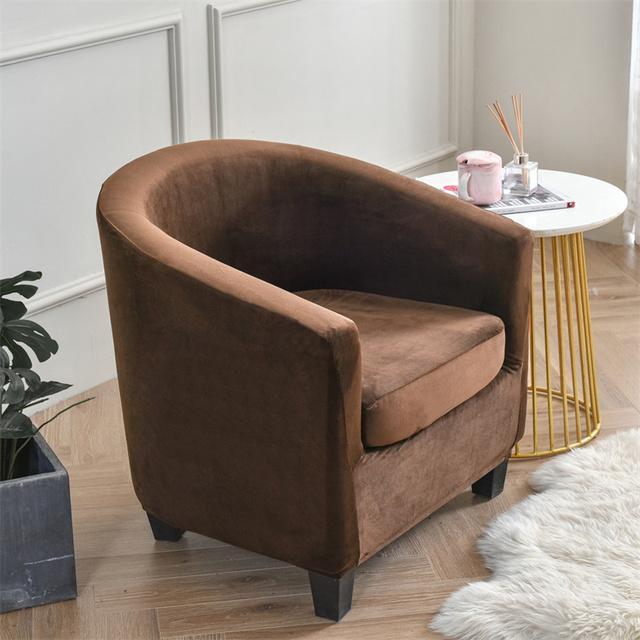 Velvet Club Sofa Cover Elastic Armchair Cover Sofa Slipcovers Living Room Single Seater Tub Couch Cover With Seat Cushion Covers