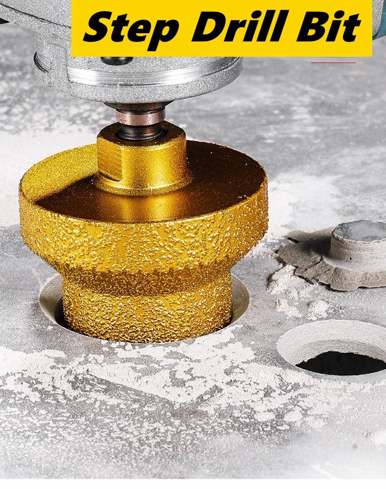 Brazed Pagoda Drill Bit M10 Diamond Chamfer Router Tower Drill Tile Stone Rock Plate Drill Reaming Integrated Bit Diamond Tools