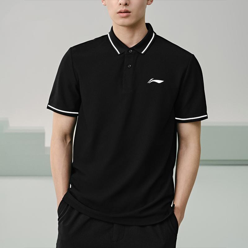 Li Ning Logo Print Simple Fashion Quick-Dry Comfortable Versatile Polo Shirt Short Sleeve Casual Sports Set Unisex sports set YPLV047-3+YKLU881-1