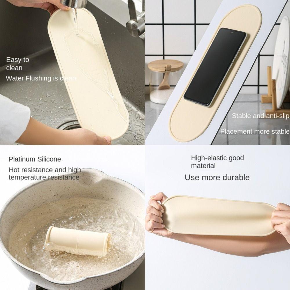 Anti Slip Seasoning Bottle Storage Tray Washable Soap Dispenser Tray Silicone Vanity Tray  Dessert