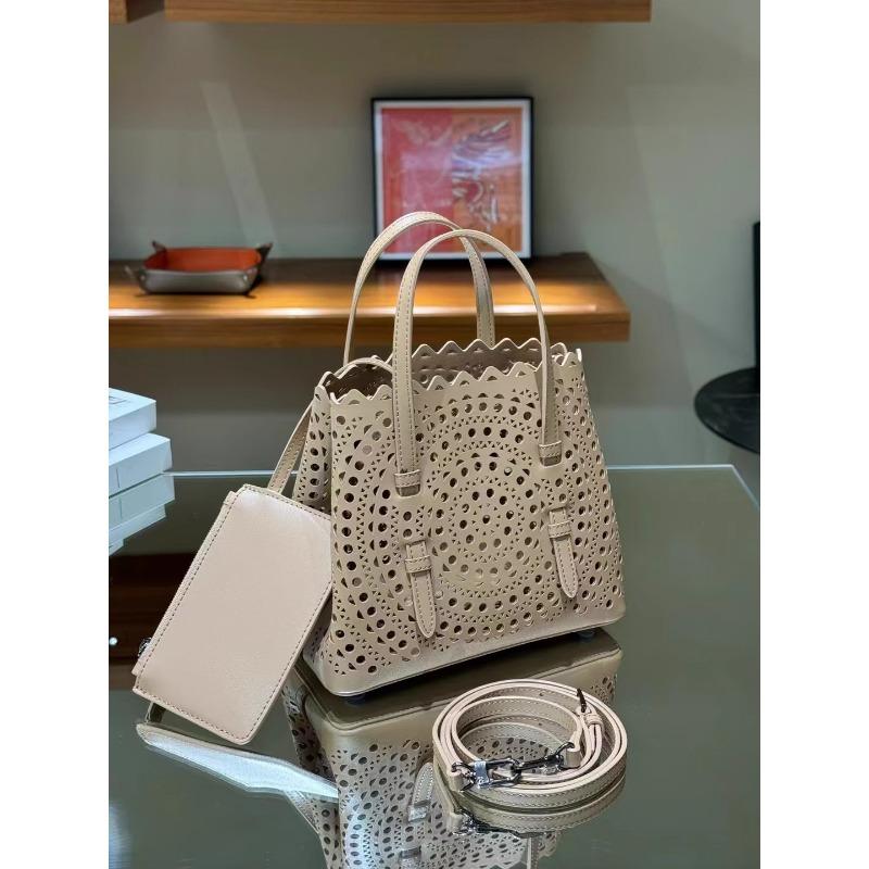 Niche sunflower wave hollow laser engraved cowhide vegetable basket genuine leather women's handbag single shoulder crossbody small bag holder