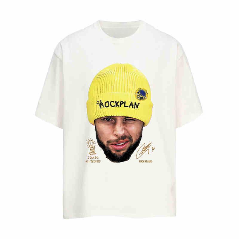 

2024 Рок План Футболка с коротким рукавом Звезда Карри Смешной принт Американская Мужская Женская Футболка Полностью Хлопковая Плотная Топ Модная Летняя Баскетбольная 4XL