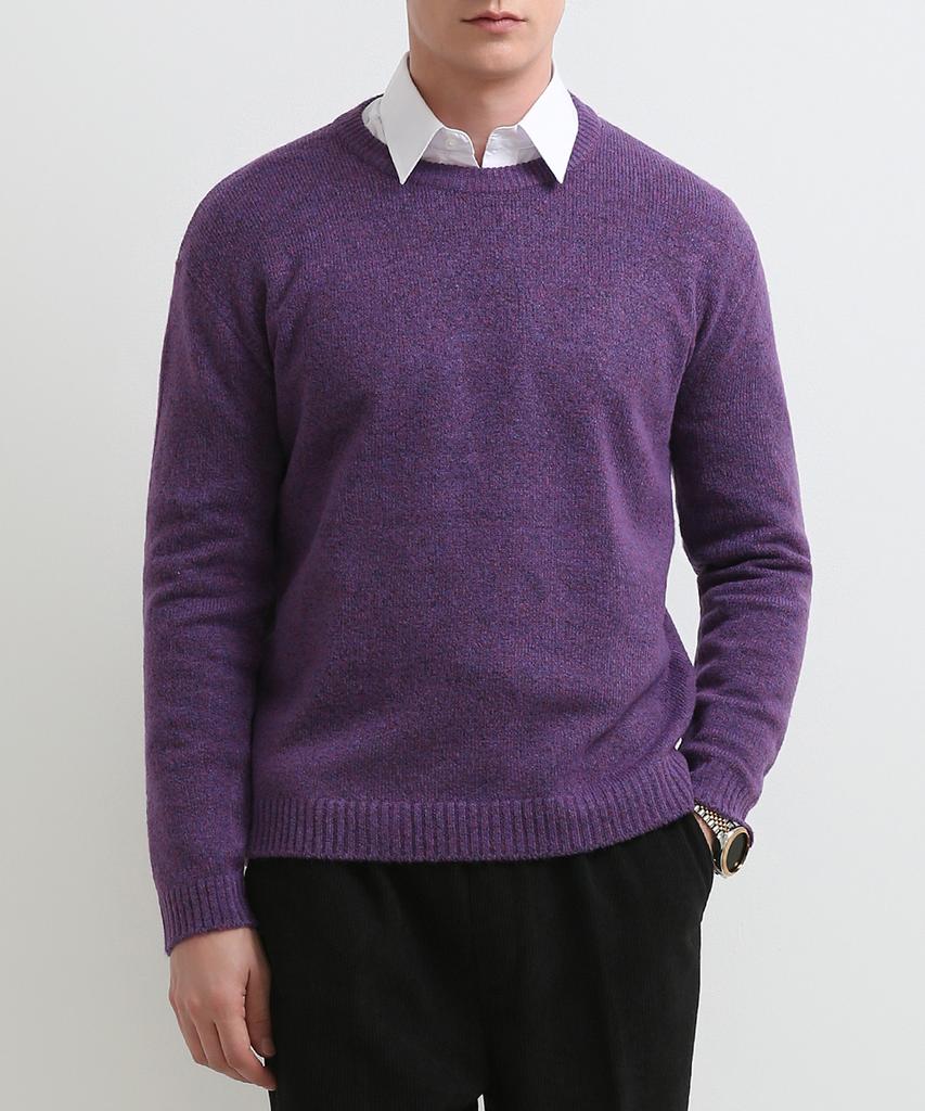Seuteulaikeu Fine Blend Classic Crew Neck Knit (Violet)