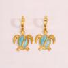 Ocean Style Sea Turtle Enamel Dangle Earrings - Women's Stainless Steel Luxury
