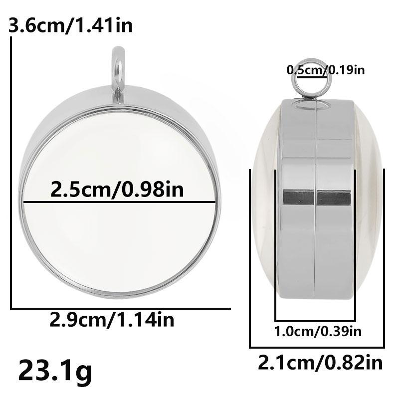Silver/Gold Color Round Glass Living Memory Stainless Steel Locket Pendant Jewelry Making Supplies Twist Lockets Floating Charm