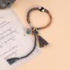 Original Design Retro Tibetan Nine-eye Dzi Bead Bracelet, Men's and Women's Hand Rubbing Rope, Woven Fringed Wenwan Hand Rope