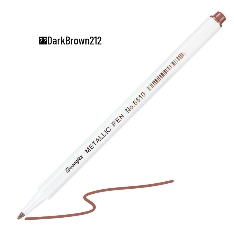 Guangna 6510 Metallic Signature Pen - Hard Tip Watercolor & Outline Pen for Drawing & Design