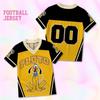 Kids Cartoon Donald Daisy Goofy Print V‑Neck Football Jersey T‑Shirt Girl Short Sleeve Sport Top Casual Loose Children Sportwear
