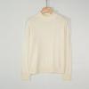 Autumn Winter Women's Seamless Wool Sweater – Ruffle Trim, Slim Fit, High Neck, Machine Washable Base Layer, Solid Color.