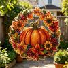 Schöner Feiertags-Schmuck Herbstkürbis Sonnenblumen-Kranz Hängende Dekoration, Acryl Handbemalt Elegantes Fenster-Ornament, Thanksgiving Halloween