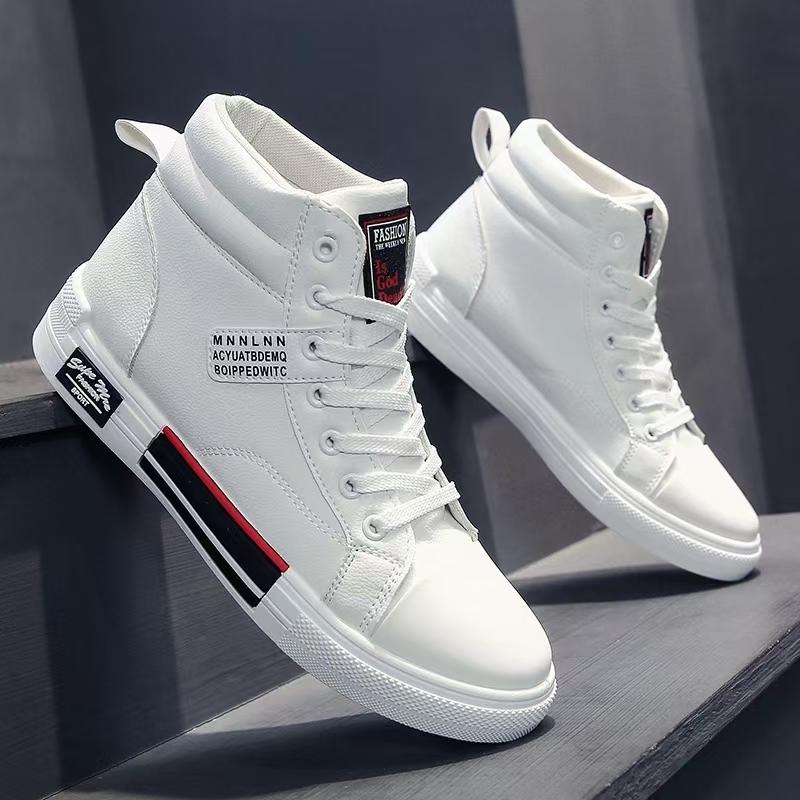 Mode Heiß Neue Herren Freizeitschuhe Herbst High Top Sneaker Atmungsaktiv Flach Walking Weiß Sportschuhe Studenten Street Skate Schuhe tenis