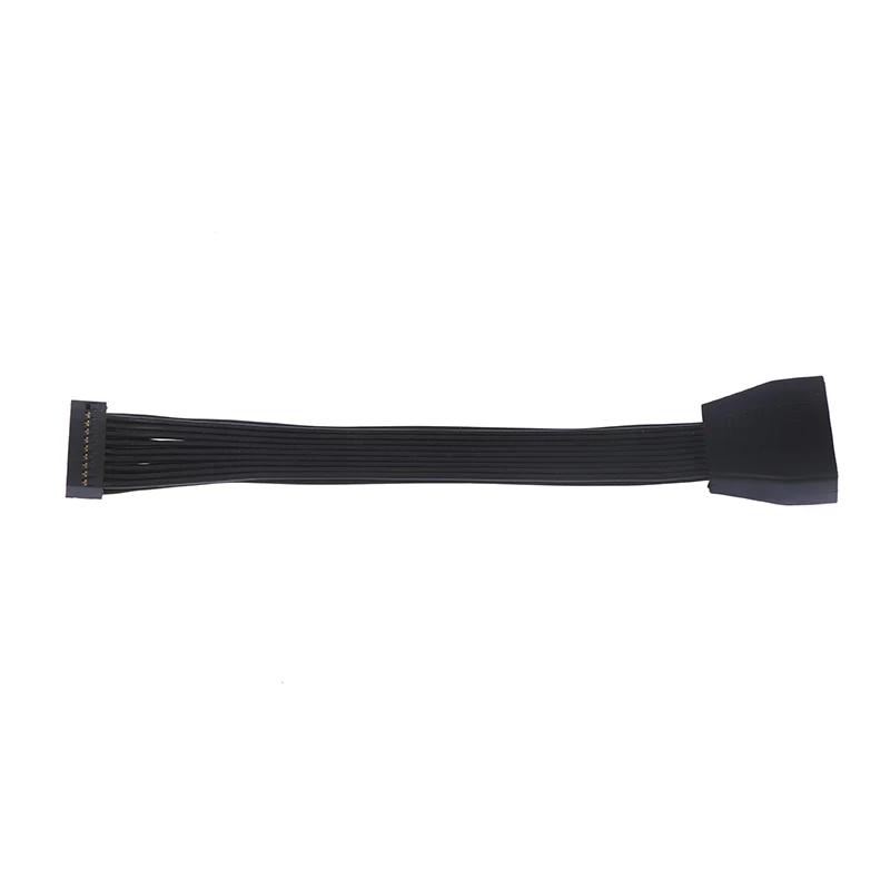 Small Mini USB 3.0 19/20 Pin Internal Extension Header Adapter Cable Black Flat Wire Cable for Motherboard 5.9inch/15cm