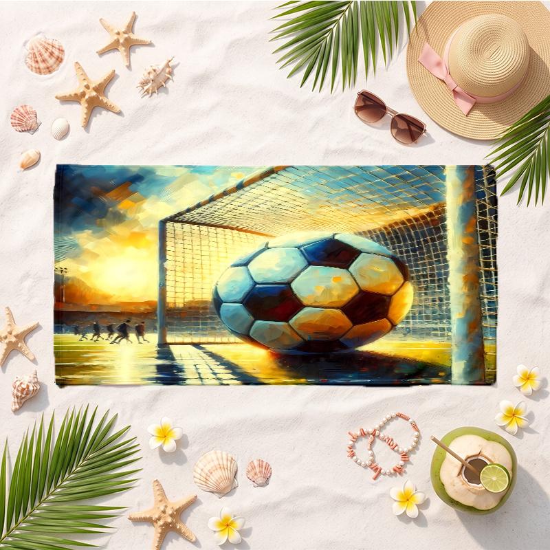 Sports Ball (1) Soft Beach Towel Lightweight Towel for Beach Pool Swimming Travel Vacation Use