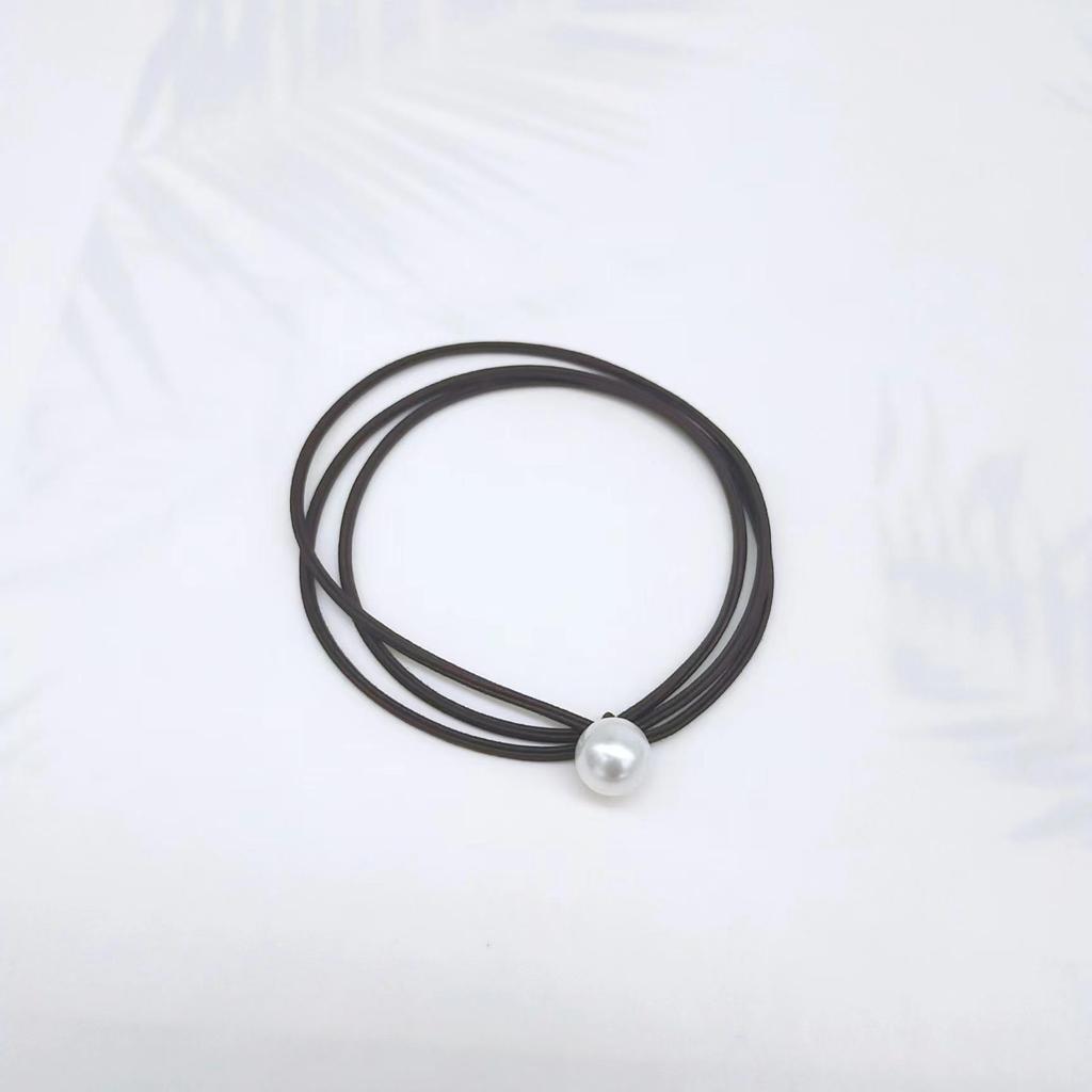 Korean-Style Mori Girl Elastic Hair Tie Set: Versatile Ponytail Holder with Pearl Accents