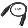 Câble XLR mâle XLR femelle 3 broches - 1,5m - Microphone Son Enceinte Amplificateur Console DMX Phonillico®