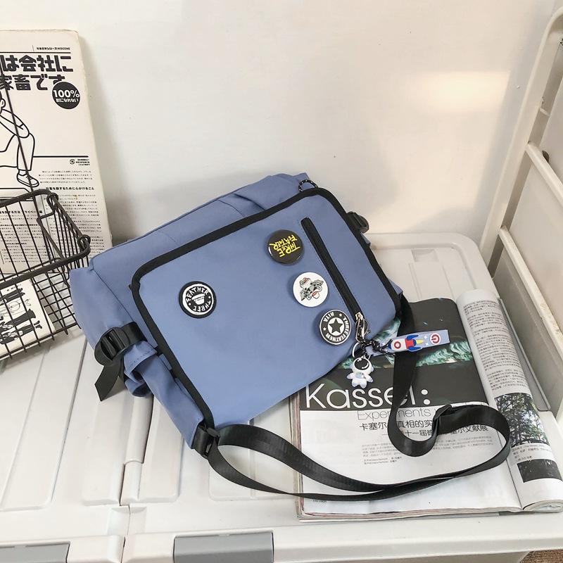 

Модная нейлоновая мужская сумка кроссбоди большой вместимости, сумка-мессенджер в японском стиле, повседневная сумка на плечо в стиле Харадзюку, сумки Sac синий